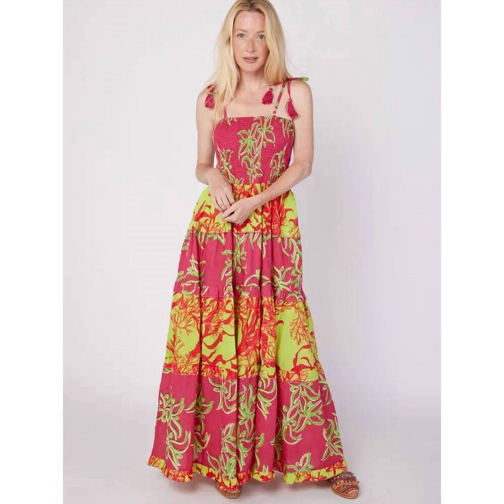 NEW MODAPOSA summer maxi dress in pink & green